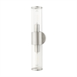 Livex Lighting Banca 2-Light Metal & Glass ADA Vanity Sconce in Brushed Nickel