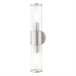 Livex Lighting Banca 2-Light Metal & Glass ADA Vanity Sconce in Brushed Nickel
