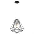 Livex Lighting Knox 1-Light Farmhouse Metal Single Pendant in Shiny Black
