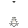 Livex Lighting Knox 1-Light Farmhouse Metal Single Pendant in Shiny Black