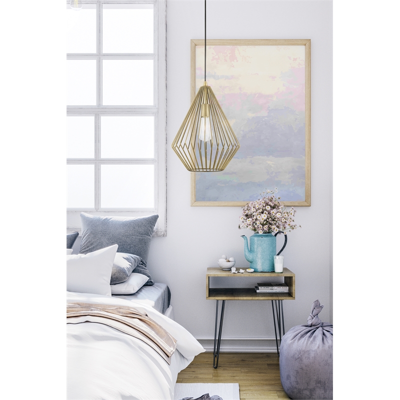 Livex Lighting Linz 1-Light Farmhouse Metal Single Pendant in Antique Brass