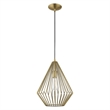 Livex Lighting Linz 1-Light Farmhouse Metal Single Pendant in Antique Brass