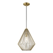 Livex Lighting Linz 1-Light Farmhouse Metal Single Pendant in Antique Brass