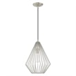 Livex Lighting Linz 1-Light Farmhouse Metal Single Pendant in Brushed Nickel