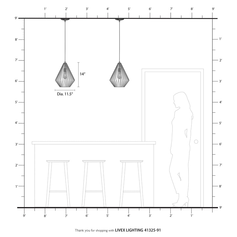Livex Lighting Linz 1-Light Farmhouse Metal Single Pendant in Brushed Nickel