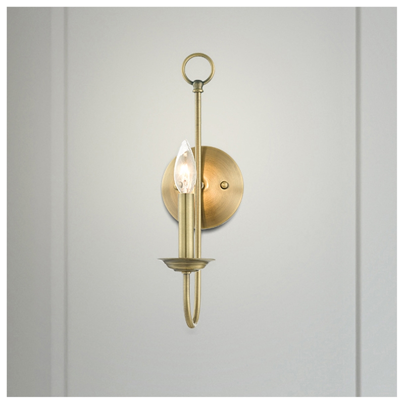 Livex Lighting Estate 1-Light Contemporary Metal Wall Sconce in Antique Brass