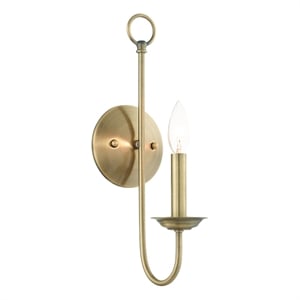 Livex Lighting Estate 1-Light Contemporary Metal Wall Sconce in Antique Brass