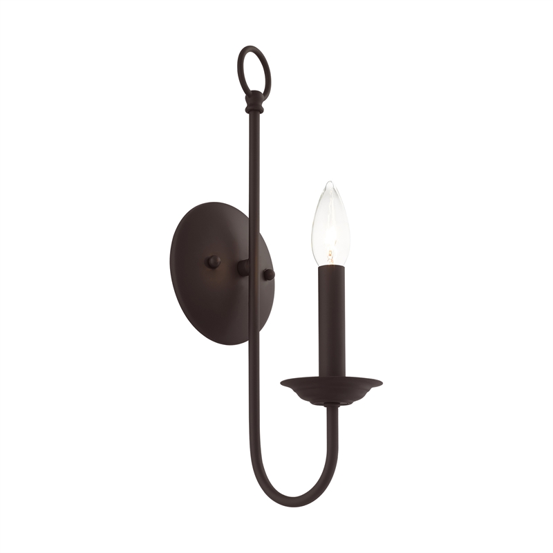 Livex Lighting Estate 1-Light Contemporary Metal Wall Sconce in Bronze