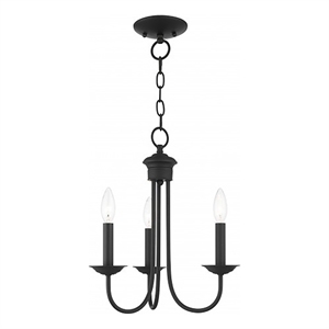 Livex Lighting Estate 3-Light Contemporary Metal Chandelier in Black