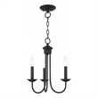 Livex Lighting Estate 3-Light Contemporary Metal Chandelier in Black