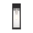 Livex Lighting Barrett 1-Light Stainless Steel Outdoor Wall Lantern in Black