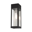 Livex Lighting Barrett 1-Light Stainless Steel Outdoor Wall Lantern in Black