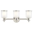 Livex Lighting Middlebush 3-Light Metal & Glass Bath Light in Polished Nickel