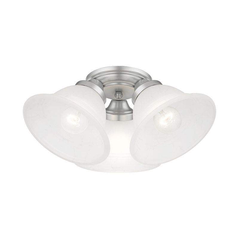 Livex Lighting Wynnewood 3-Light Contemporary Metal Flush Mount in Satin Nickel