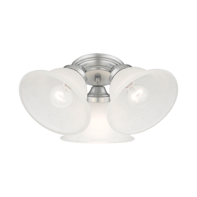Livex Lighting Wynnewood 3-Light Contemporary Metal Flush Mount in Satin Nickel