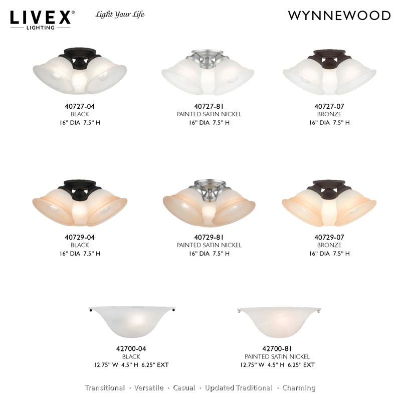 Livex Lighting Wynnewood 3-Light Contemporary Metal Flush Mount in Satin Nickel