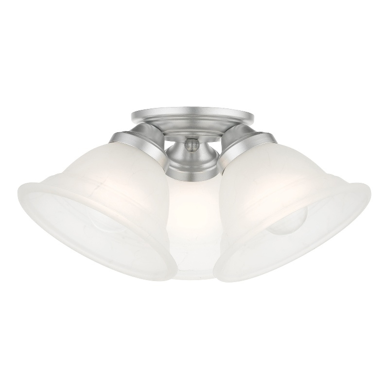 Livex Lighting Wynnewood 3-Light Contemporary Metal Flush Mount in Satin Nickel