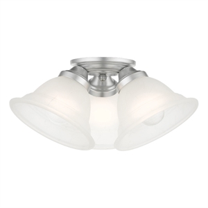 Livex Lighting Wynnewood 3-Light Contemporary Metal Flush Mount in Satin Nickel