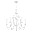 Livex Lighting Alessia 5-Light Contemporary Metal Chandelier in Antique White