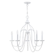 Livex Lighting Alessia 5-Light Contemporary Metal Chandelier in Antique White