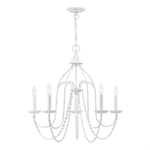 Livex Lighting Alessia 5-Light Contemporary Metal Chandelier in Antique White