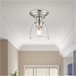Livex Lighting Montgomery 1-Light Metal & Glass Flush Mount in Brushed Nickel