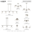 Livex Lighting Montgomery 3-Light Metal & Glass Flush Mount in Brushed Nickel