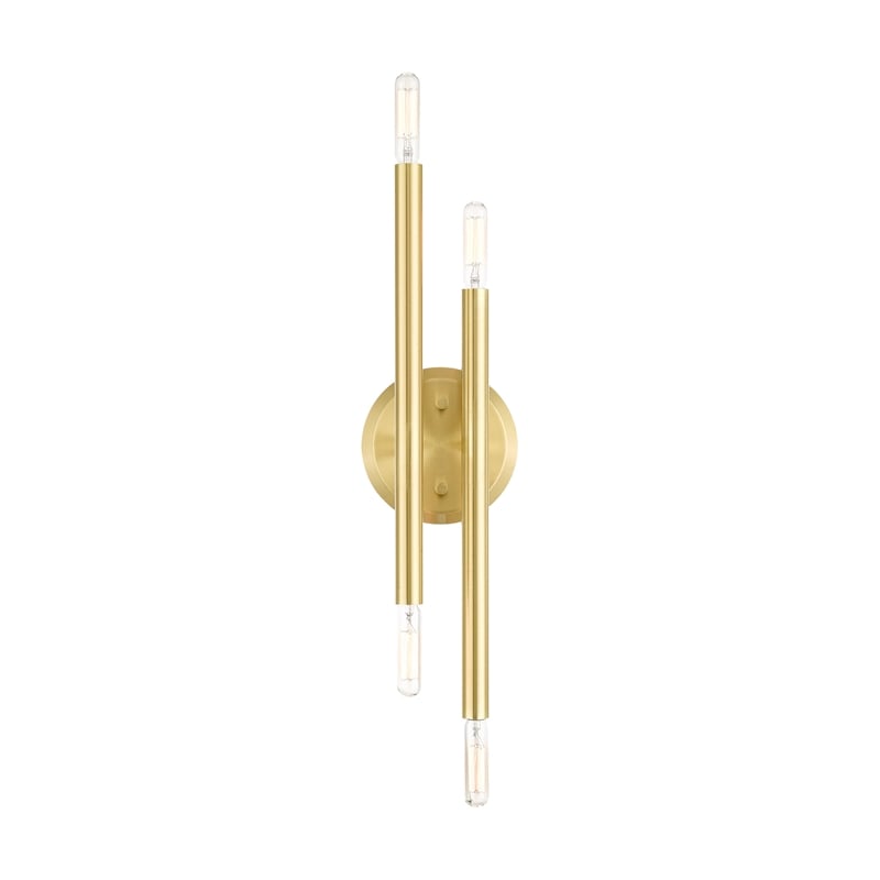 Livex Lighting Soho 4-Light Modern Metal ADA Wall Sconce in Satin Brass