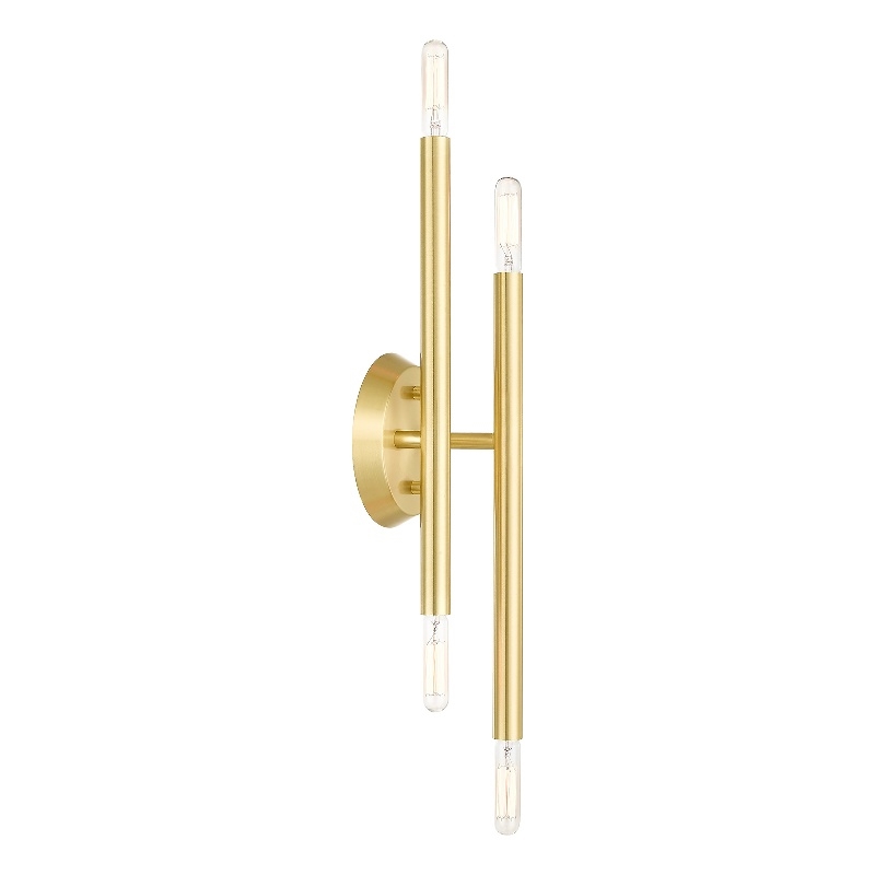 Livex Lighting Soho 4-Light Modern Metal ADA Wall Sconce in Satin Brass