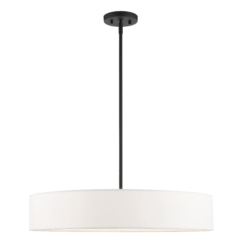 Livex Lighting Venlo 5-Light Modern Metal & Fabric Chandelier in Black
