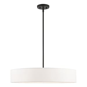 Livex Lighting Venlo 5-Light Modern Metal & Fabric Chandelier in Black