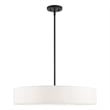 Livex Lighting Venlo 5-Light Modern Metal & Fabric Chandelier in Black