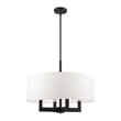 Livex Lighting Cresthaven 4-Light Transitional Metal/Fabric Chandelier in Black