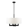 Livex Lighting Cresthaven 4-Light Transitional Metal/Fabric Chandelier in Black