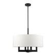 Livex Lighting Cresthaven 4-Light Transitional Metal/Fabric Chandelier in Black
