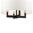 Livex Lighting Cresthaven 4-Light Transitional Metal/Fabric Chandelier in Black