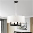 Livex Lighting Cresthaven 4-Light Transitional Metal/Fabric Chandelier in Black