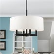 Livex Lighting Cresthaven 4-Light Transitional Metal/Fabric Chandelier in Black