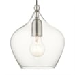 Livex Lighting Aldrich 1-Light Metal & Glass Single Pendant in Brushed Nickel