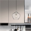 Livex Lighting Aldrich 1-Light Metal & Glass Single Pendant in Brushed Nickel