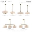Livex Lighting Monroe 3-Light Metal & Fabric Linear Chandelier in Antique Brass