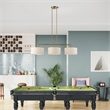 Livex Lighting Monroe 3-Light Metal & Fabric Linear Chandelier in Antique Brass