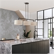Livex Lighting Monroe 3-Light Metal & Fabric Linear Chandelier in English Bronze