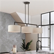Livex Lighting Monroe 3-Light Metal & Fabric Linear Chandelier in English Bronze