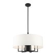 Livex Lighting Meridian 7-Light Metal & Fabric Pendant Chandelier in Black