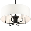 Livex Lighting Meridian 7-Light Metal & Fabric Pendant Chandelier in Black