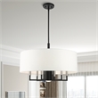 Livex Lighting Meridian 7-Light Metal & Fabric Pendant Chandelier in Black