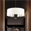 Livex Lighting Meridian 7-Light Metal & Fabric Pendant Chandelier in Black