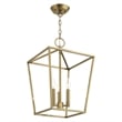 Livex Lighting Devone 3-Light Metal Convertible Lantern in Antique Brass
