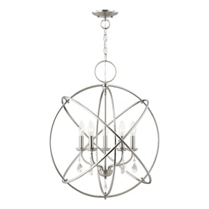 Livex Lighting Aria 5-Light Transitional Metal Chandelier in Brushed Nickel